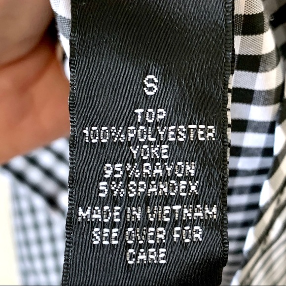 AGB Gingham Mixed Media Blouse—SZ. Small - Picture 7 of 11